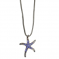 Preview: Ekaterini necklace, starfish, lilac Swarovski crystals brown cord and with gold accents